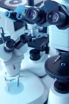 Group of Microscopes Foto stock