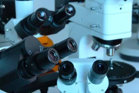 Group of Microscopes Stock-Fotos