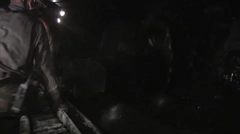 Group Miners Extracts Coal With Help of a Drill. Stock Footage 53500826