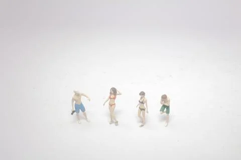 A group of mini figure stand on 库存照片