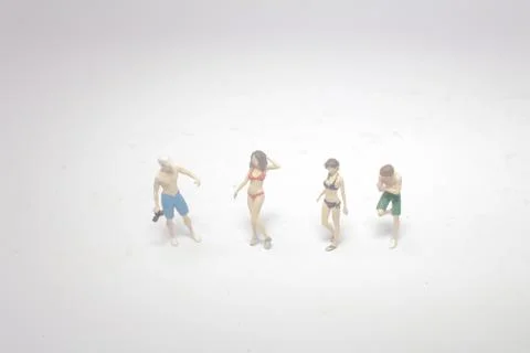 A group of mini figure stand on 库存照片