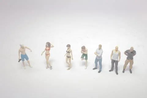A group of mini figure stand on 库存照片