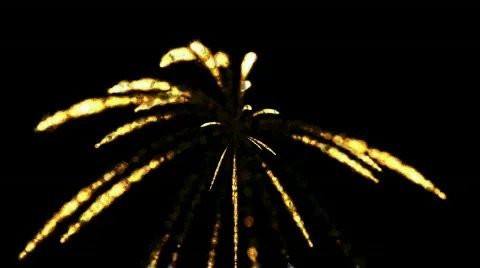 A group of missiles launched,Eruption of gold fire & fireworks,war scene. Stock Footage