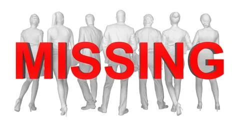 Group of missing people concept Illustrazione stock