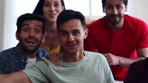 Group of Mixed Race People Having fun, Communicating and taking a selfie. Stock Footage 167629090