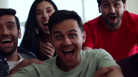 Group of Mixed Race People Having fun, Communicating and taking a selfie. Stock Footage 167629196