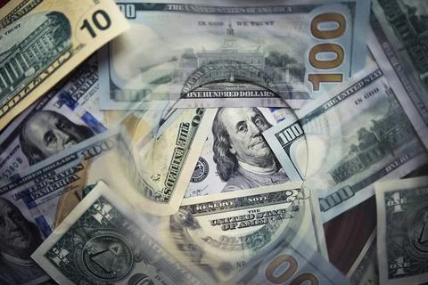 Group of money stack of 100 US dollars banknotes a lot of the background te.. 스톡 사진