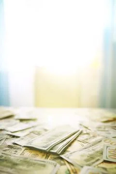 Group of money stack of 100 US dollars banknotes a lot of the background te.. Stock Photos