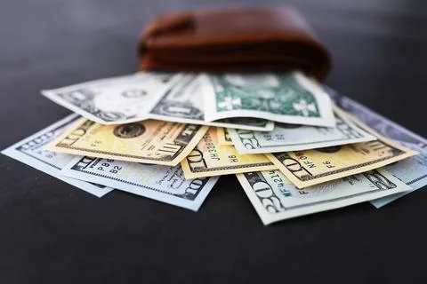 Group of money stack of 100 US dollars banknotes a lot of the background te.. Stock Photos
