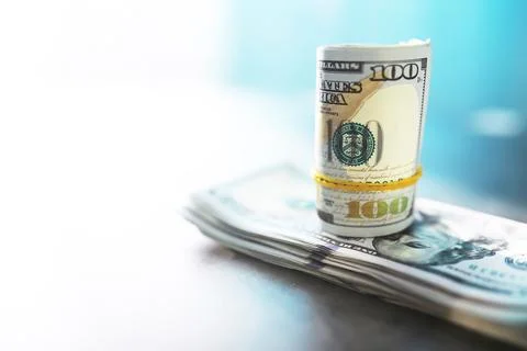 Group of money stack of 100 US dollars banknotes a lot of the background te.. Foto stock