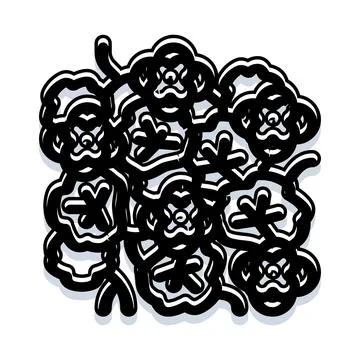 Group of monkeys forming dynamic abstract pattern イラスト素材