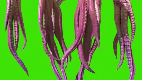 Group Monster Tentacles Green Screen 3D Rendering Animation Stock Footage 148417015