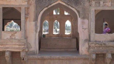 Group of Monuments at Hampi, a UNESCO World Heritage Site in Karnataka, India. Stock Footage 106799147