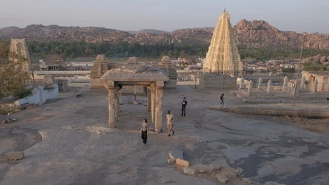 Group of Monuments at Hampi, a UNESCO World Heritage Site in Karnataka, India. Stock Footage 106799161