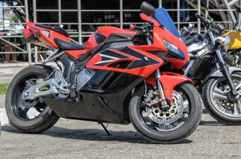 Group of motorcycle parking Stock-Fotos