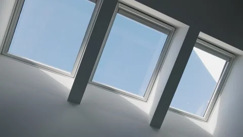 A group of motorized skylights open smoothly Видео 286259813