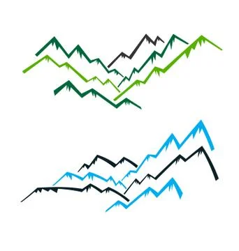 Group of Mountains with peaks Illustrazione stock