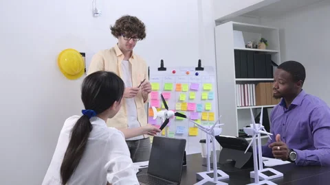 Group of multi-national team of architects and designers is meeting Stock Footage 252410430