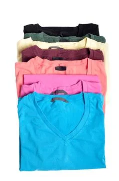 Group of multicolored t-shirts Фото