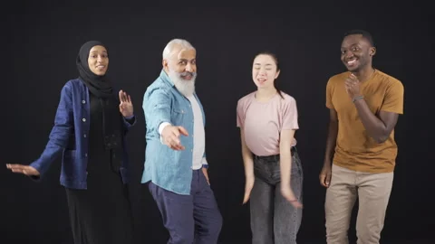 Group of multiethnic friends dancing. 動画素材 228848441