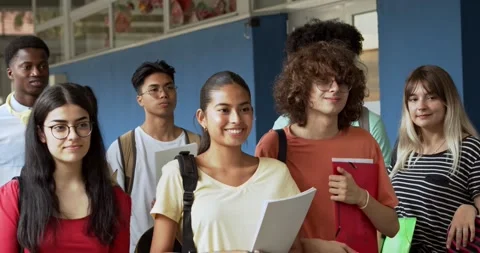 Group of multiethnic students smiling. Diversity in education Stock Footage 162979955