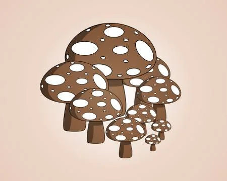 A group of mushrooms Stock Illustration