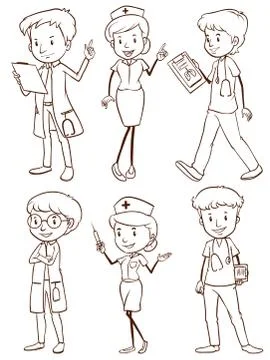 A group of nurses and doctors Stock Illustration