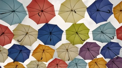 Group of objects above turning around Stock Footage 93147764