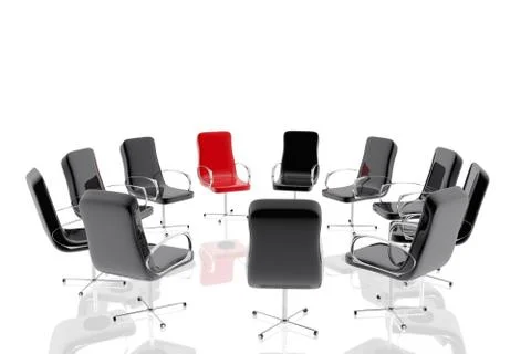 Group of office chairs Stock Illustration
