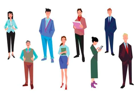 Group of office workers, employees, managers and team leader. Business people Stock Illustration