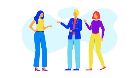 Group of office workers talking. Professional communication. Stock Illustration