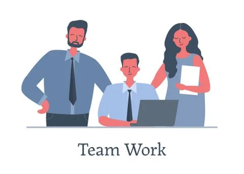 Group of office workers. Team work concept Stock Illustration