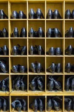 Group of old dancing boots Stock-Fotos