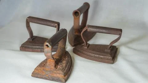 Group of old irons Stock Photos