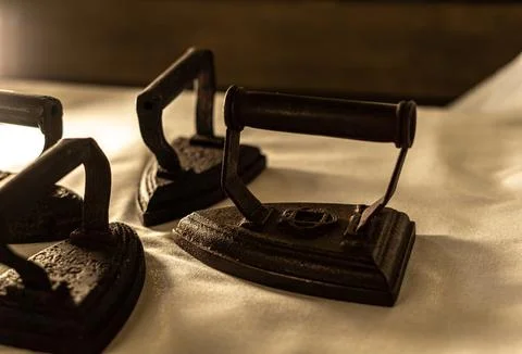 Group of old irons Stock Photos