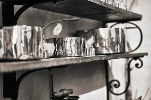 Group of old kitchen tools Stock Photos