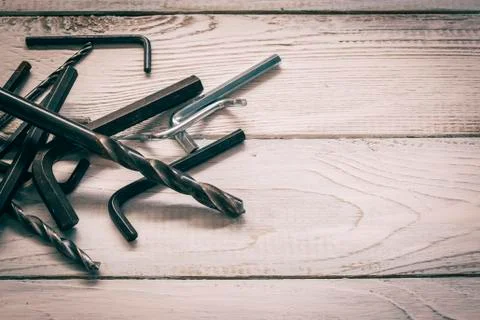 Group of  old oxide old tools. Stock Photos