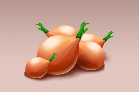 Group of onions Illustrazione stock