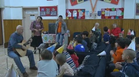 Group of orphans, orphanage, children without family Video stock 22154701