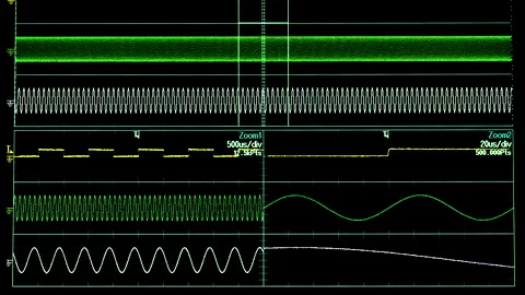 Group of oscillograms, some zooms Stock Footage 204041674