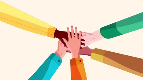 Group Of Overlapping Hands Background Stock Footage 260842561