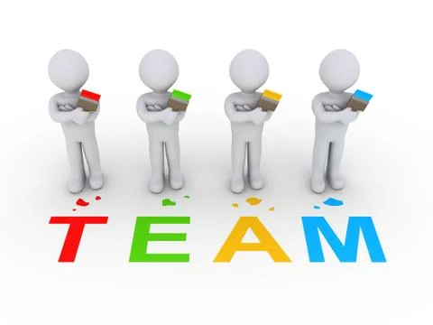 Group of painters as team Stock Illustration