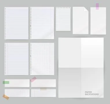 Group of paper background. Vector illustrations. Stock Illustration