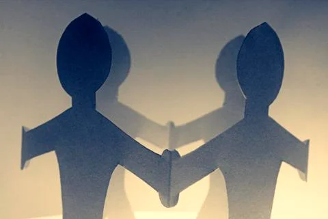 Group of paper men Foto stock