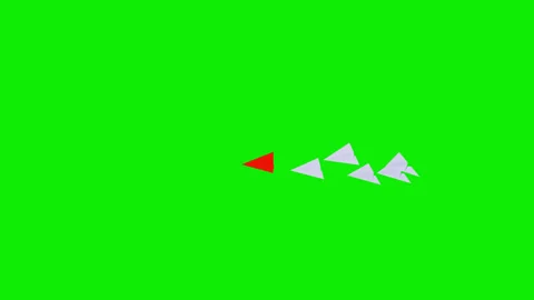 Group of paper plans with red leader in front flying to path Stock Footage 284866784