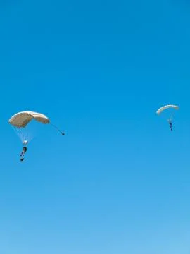 Group of parachutists Foto stock