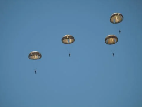 Group of parachutists Foto stock
