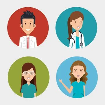 Group of paramedics and doctors Illustrazione stock