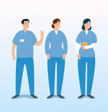 Group of paramedics avatar characters Stockillustratie
