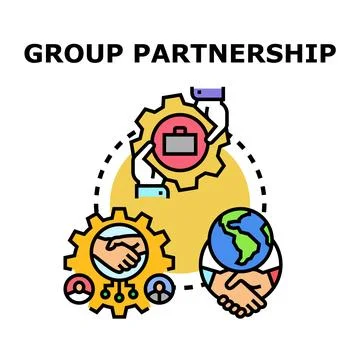 Group partnership concept generating global business connection Stock Illustration